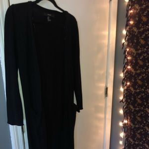 Forever 21 black long cardigan with pockets!